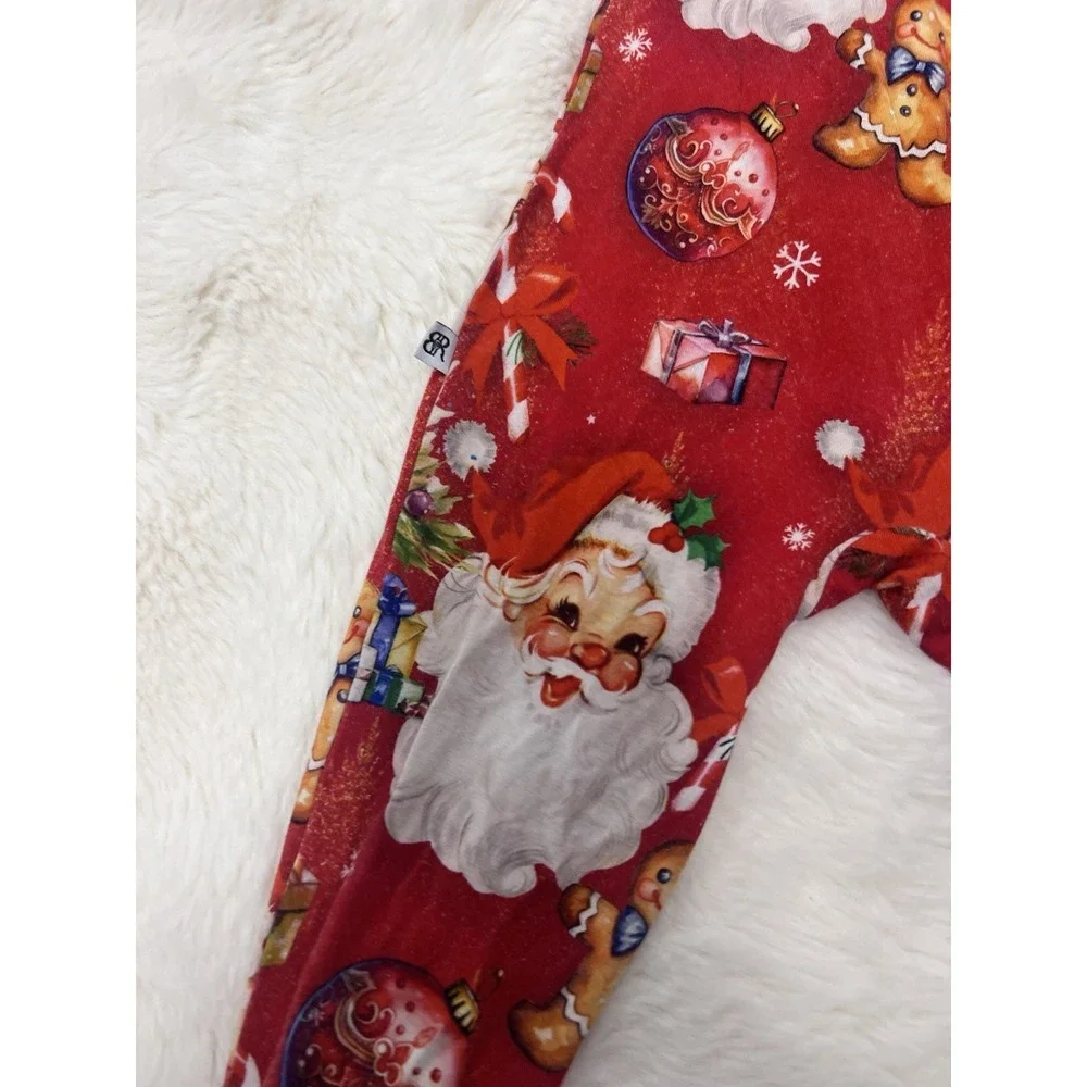 Bums & Roses Christmas Pajamas 18-24 Months One Piece Sleeper Santa Bamboo